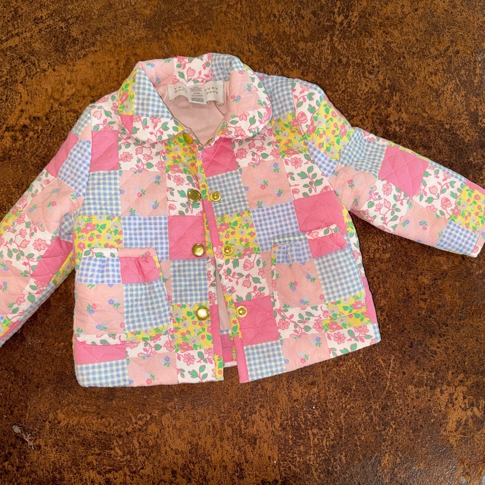 The Beaufort Bonnet Company Pink and Blue Patchwork Kids Quilted Jacket